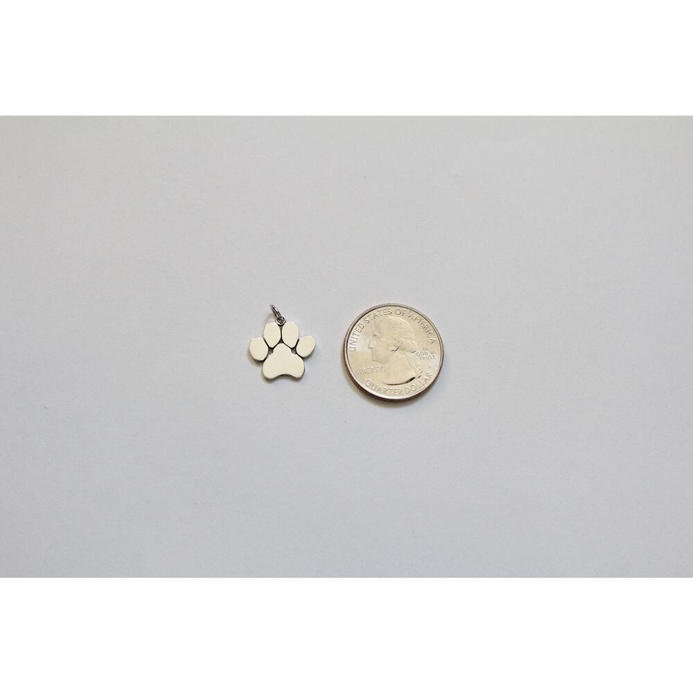 Sterling Silver Paw Print Charm View 4